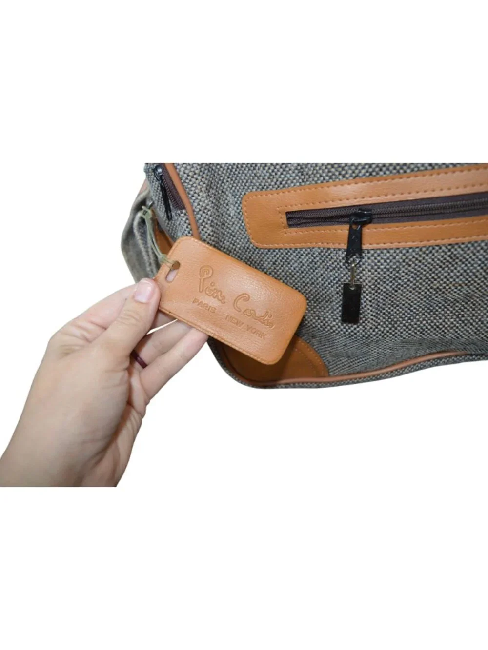 Vintage Pierre Cardin English Tweed Leather Travel Carry On Bag Gentlemancore